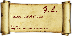 Faise Letícia névjegykártya
